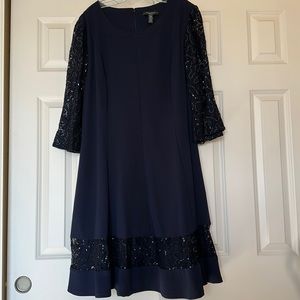 Dressbarn Navy Lace and Sequin Dress NWT